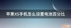 苹果XS手机怎么设置电池百分比