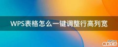WPS表格怎么一键调整行高列宽