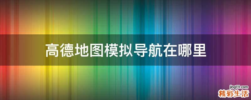 高德地图模拟导航在哪里