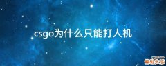 csgo为什么只能打人机