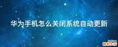 华为手机怎么关闭系统自动更新