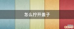 怎么拧开盖子