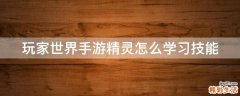 玩家世界手游精灵怎么学习技能