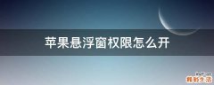 苹果悬浮窗权限怎么开
