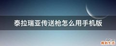 泰拉瑞亚传送枪怎么用手机版