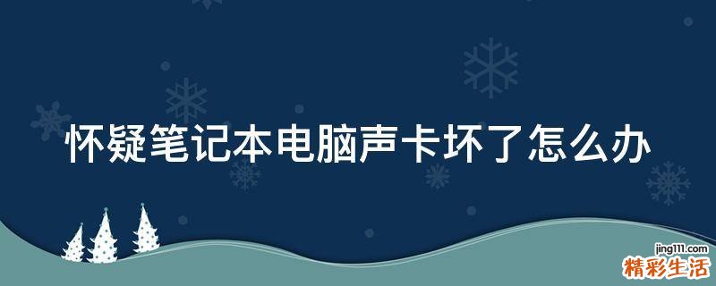 怀疑笔记本电脑声卡坏了怎么办
