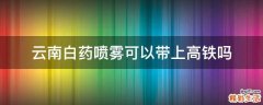 云南白药喷雾可以带上高铁吗