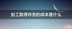 加工取得存货的成本是什么