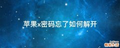 苹果x密码忘了如何解开