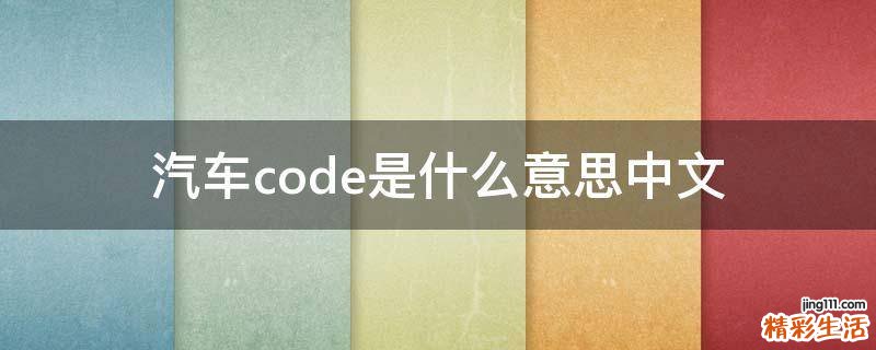 汽车code是什么意思中文