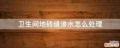 卫生间地砖缝渗水怎么处理