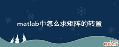 matlab中怎么求矩阵的转置