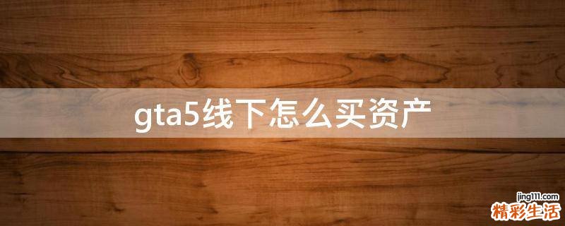 gta5线下怎么买资产