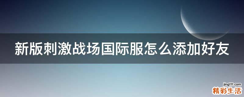 新版刺激战场国际服怎么添加好友