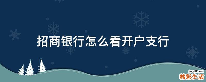招商银行怎么看开户支行