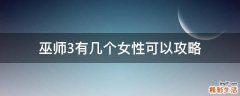 巫师3有几个女性可以攻略