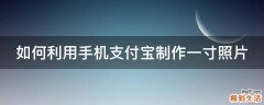 如何利用手机支付宝制作一寸照片