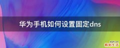 华为手机如何设置固定dns