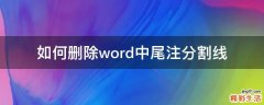 如何删除word中尾注分割线