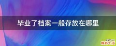 毕业了档案一般存放在哪里