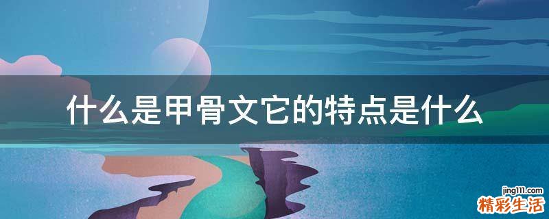 什么是甲骨文它的特点是什么