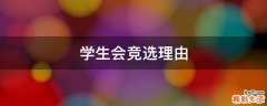 学生会竞选理由