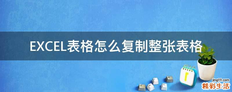 EXCEL表格怎么复制整张表格
