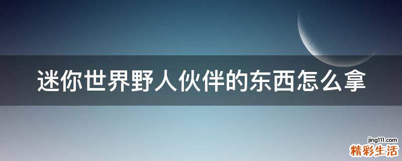 迷你世界野人伙伴的东西怎么拿