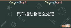 汽车撞动物怎么处理