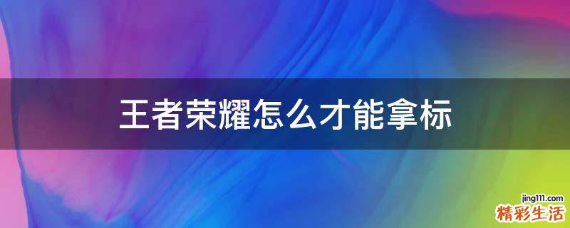 王者荣耀怎么才能拿标