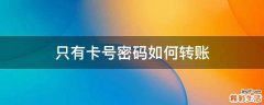 只有卡号密码如何转账