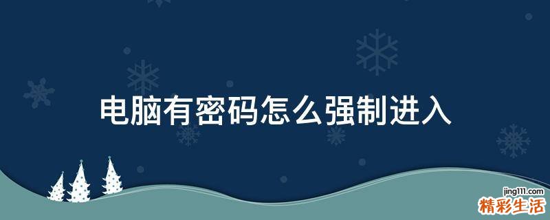 电脑有密码怎么强制进入