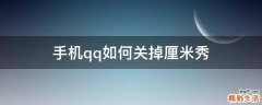 手机qq如何关掉厘米秀