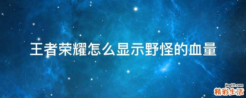 王者荣耀怎么显示野怪的血量