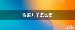 香菜丸子怎么做