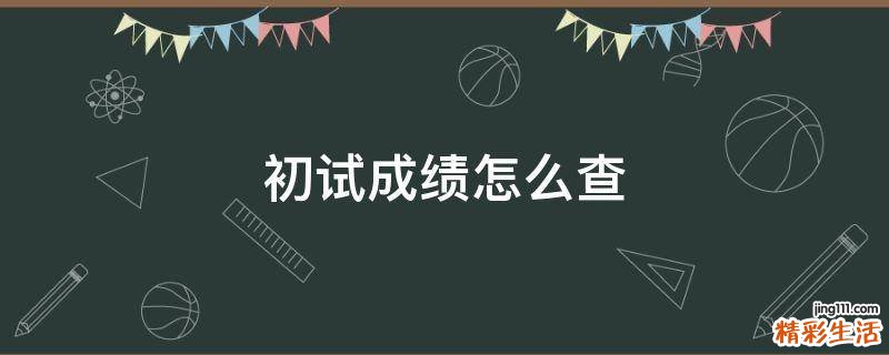 初试成绩怎么查