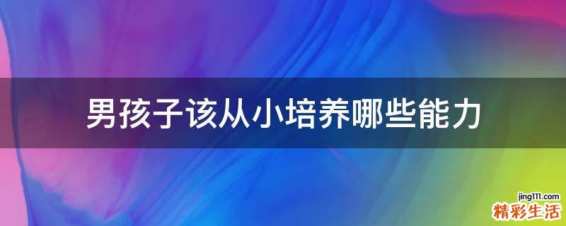 男孩子该从小培养哪些能力