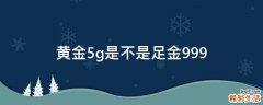 黄金5g是不是足金999