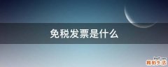免税发票是什么