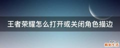 王者荣耀怎么打开或关闭角色描边