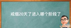 戒烟20天了进入哪个阶段了