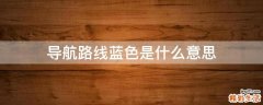 导航路线蓝色是什么意思