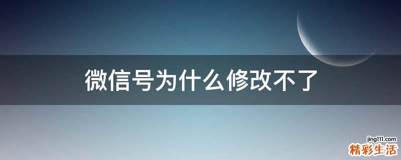 微信号为什么修改不了