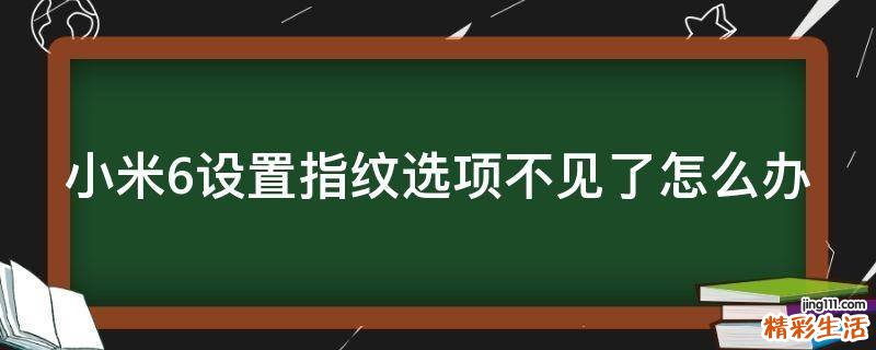 小米6设置指纹选项不见了怎么办