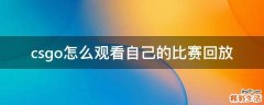 csgo怎么观看自己的比赛回放