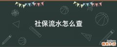 社保流水怎么查