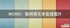 WORD：如何将文本变成图片