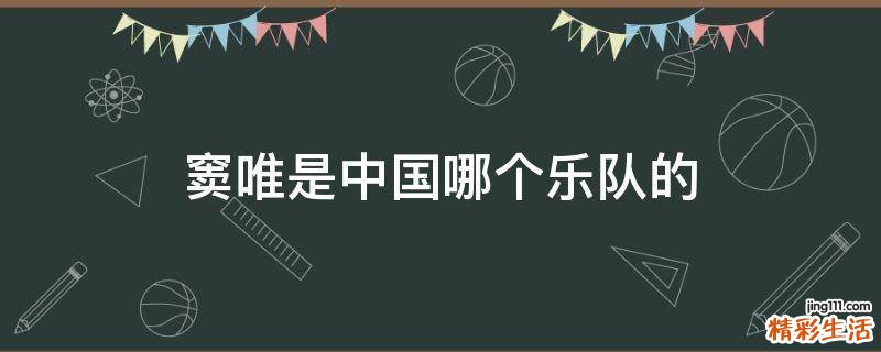 窦唯是中国哪个乐队的