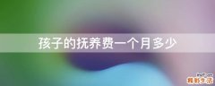 孩子的抚养费一个月多少