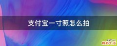 支付宝一寸照怎么拍